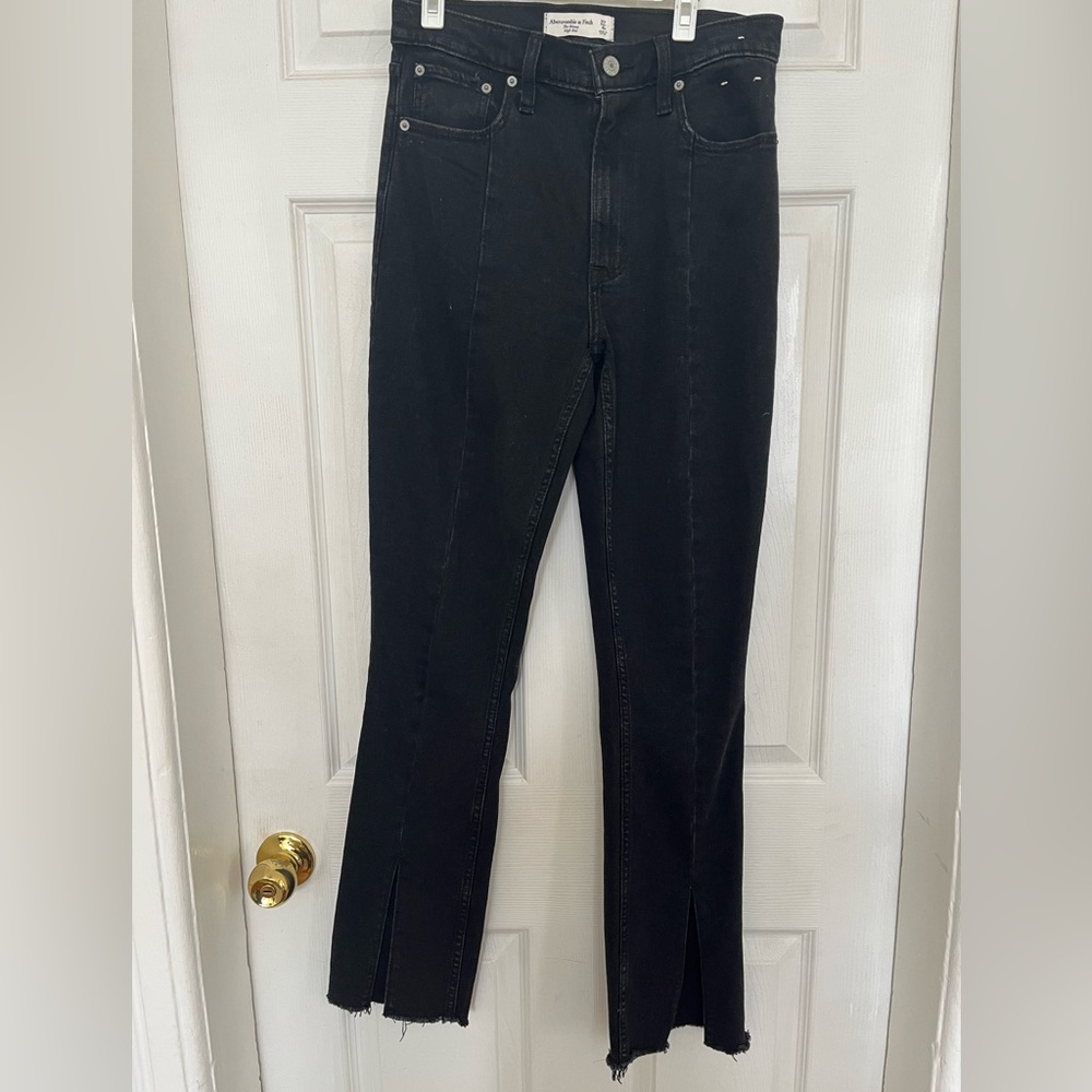 Abercrombie & Fitch Skinny High Rise Jeans with Split Hem